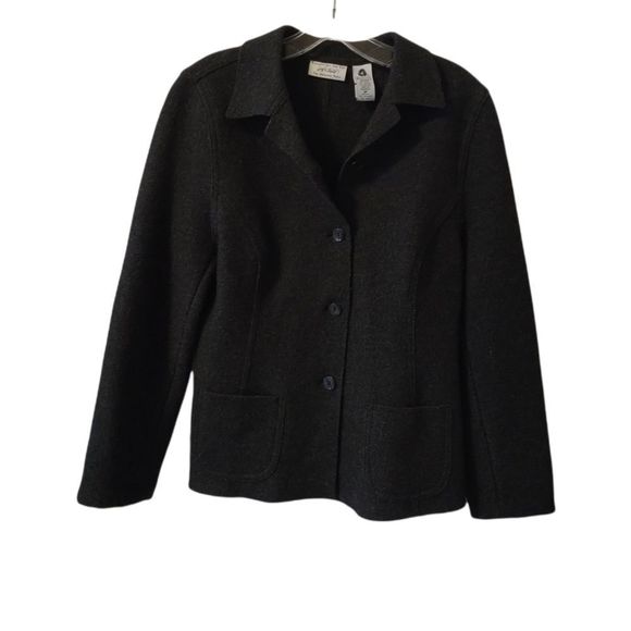Lord & Taylor charcoal wool blend jacket blazer 8P - Picture 1 of 7